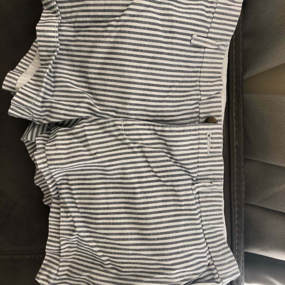 Grey and white stripped shorts